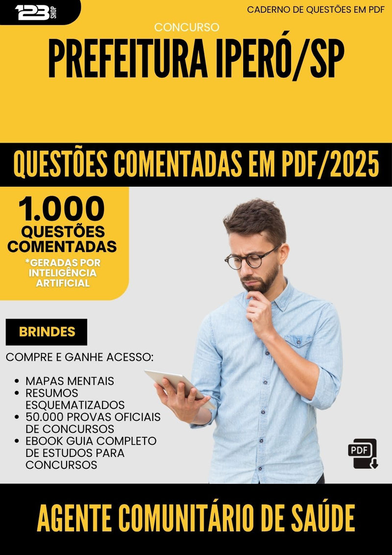 1000 Questões Comentadas para Concurso Agente Comunitario De Saude da Prefeitura Ipero Sp 2025 - 1000 Questões