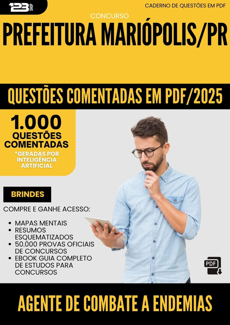 1000 Questões Comentadas para Concurso Agente De Combate A Endemias da Prefeitura Mariopolis Pr 2025 - 1000 Questões