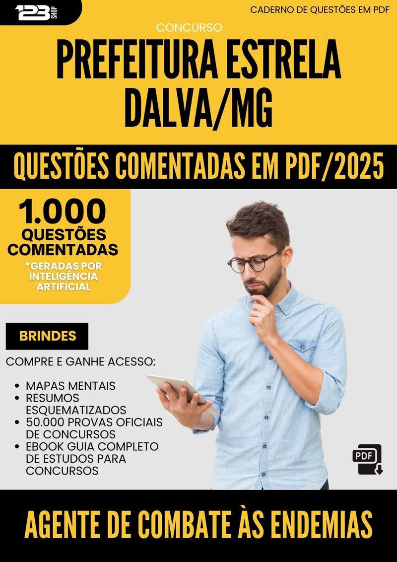 1000 Questões Comentadas para Concurso Agente De Combate As Endemias da Prefeitura Estrela Dalva Mg 2025 - 1000 Questões
