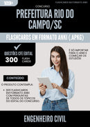 Flashcards para Concurso Engenheiro Civil da Prefeitura Rio Do Campo Sc 2025 - 300 Flashcards de Acordo com Edital
