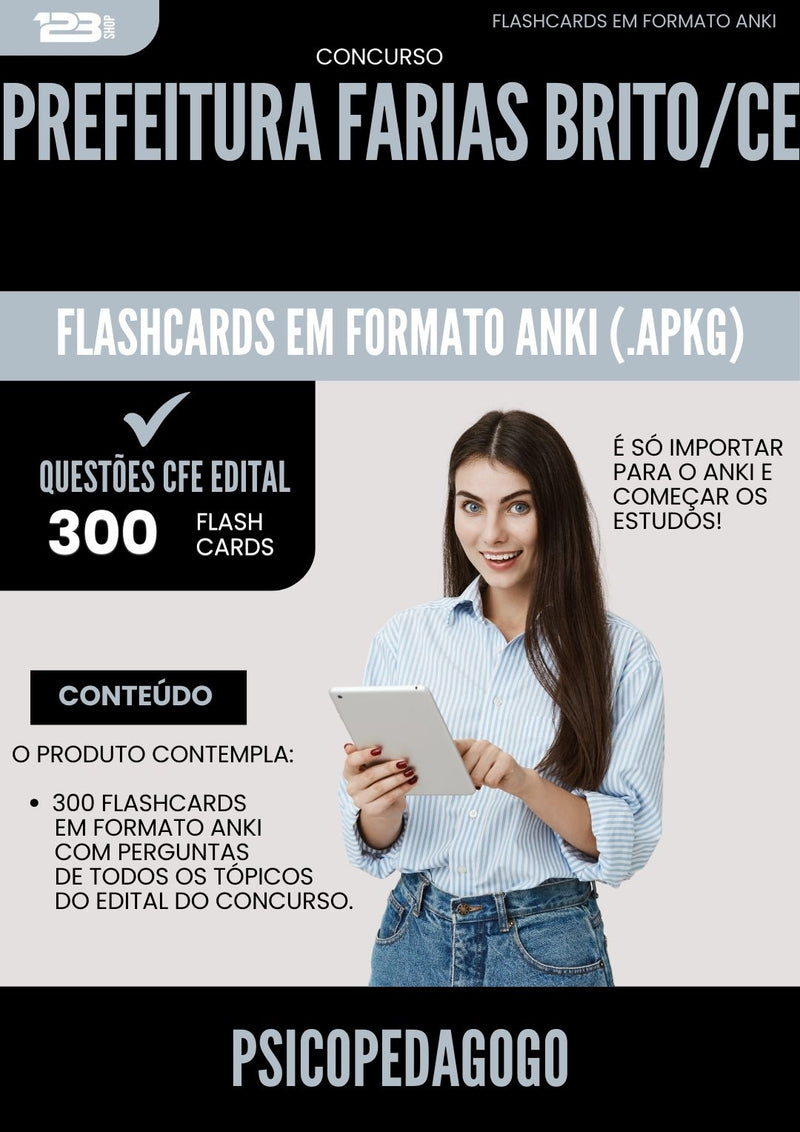 Flashcards para Concurso Psicopedagogo da Prefeitura Farias Brito Ce 2025 - 300 Flashcards de Acordo com Edital