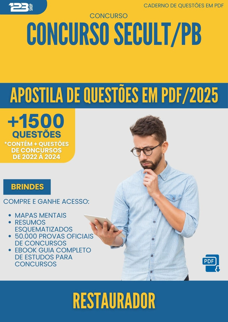 Apostila de Questões para Concurso Restaurador Secult Pb 2025 - Mais de 1.500 Questões