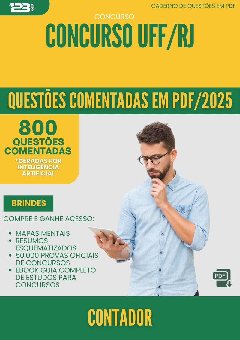 800 Questões Comentadas para Concurso Contador Uff Rj 2025 - 800 Questões
