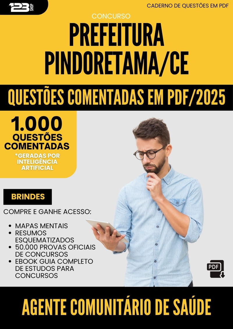 1000 Questões Comentadas para Concurso Agente Comunitario De Saude da Prefeitura Pindoretama Ce 2025 - 1000 Questões