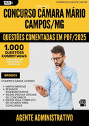 1000 Questões Comentadas para Concurso Agente Administrativo Camara da Prefeitura Mario Campos Mg 2025 - 1000 Questões
