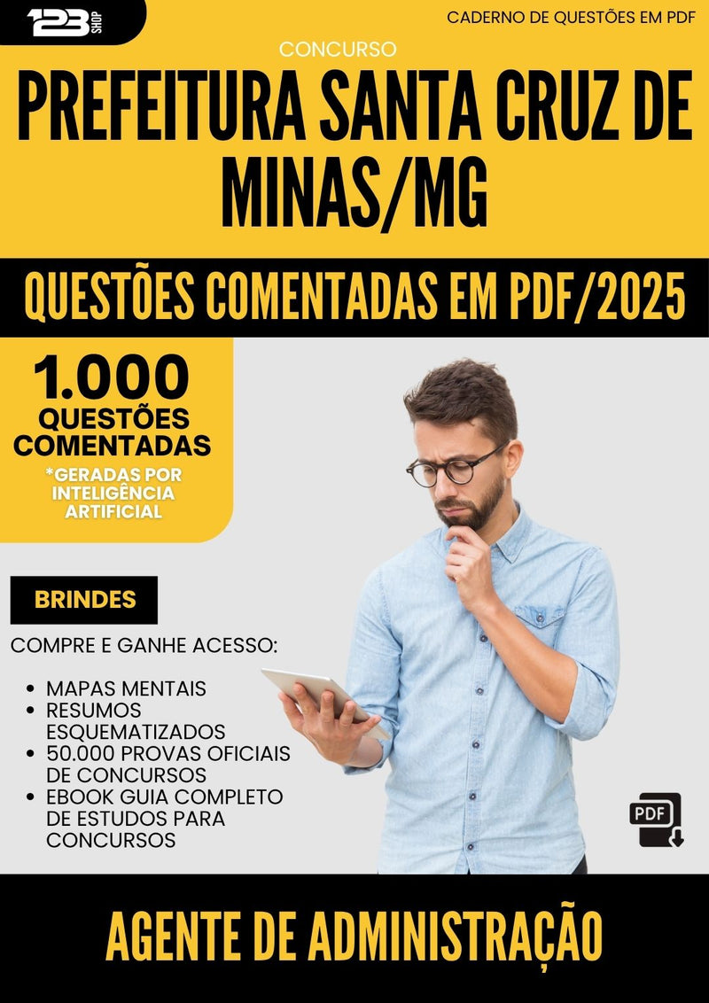 1000 Questões Comentadas para Concurso Agente De Administracao Santa da Prefeitura Cruz De Minas Mg 2025 - 1000 Questões