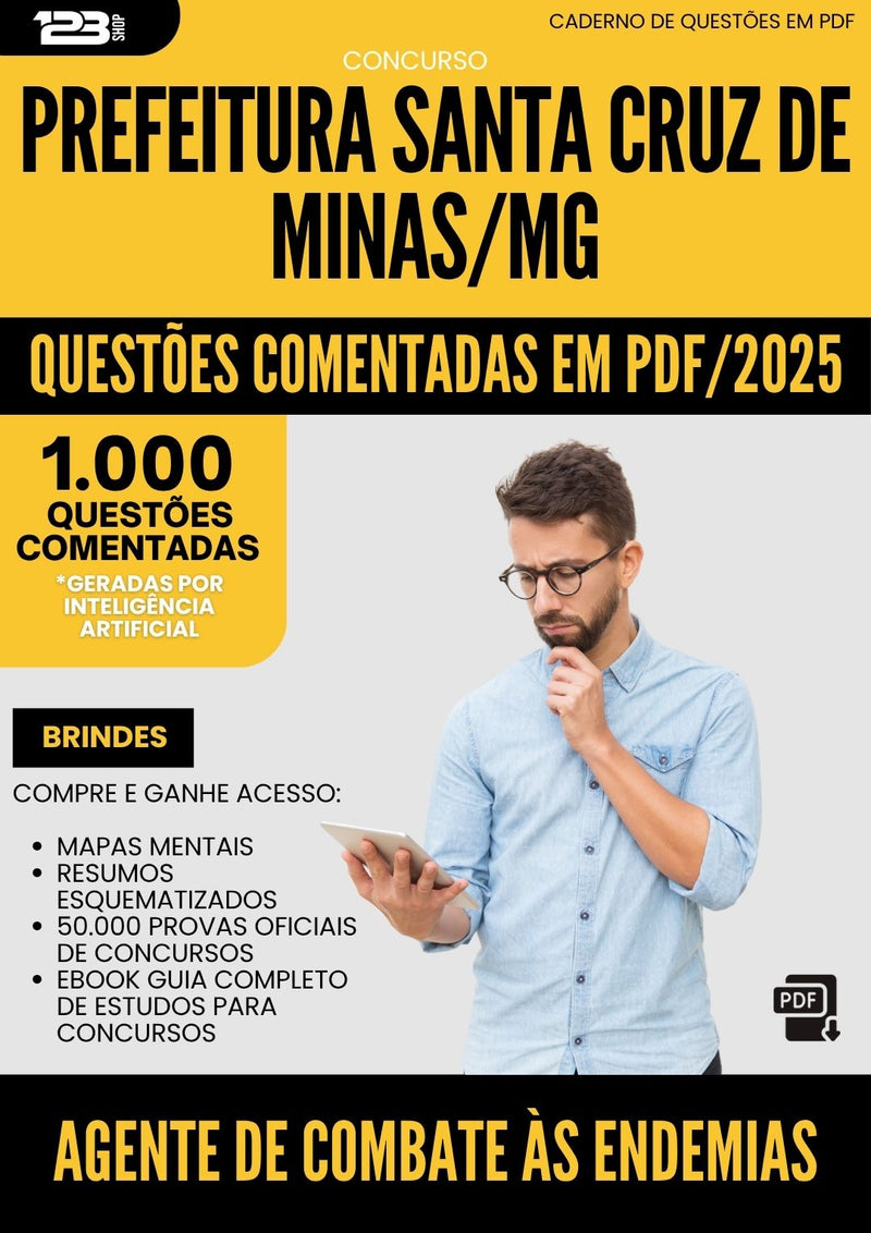 1000 Questões Comentadas para Concurso Agente De Combate As Endemias Santa da Prefeitura Cruz De Minas Mg 2025 - 1000 Questões