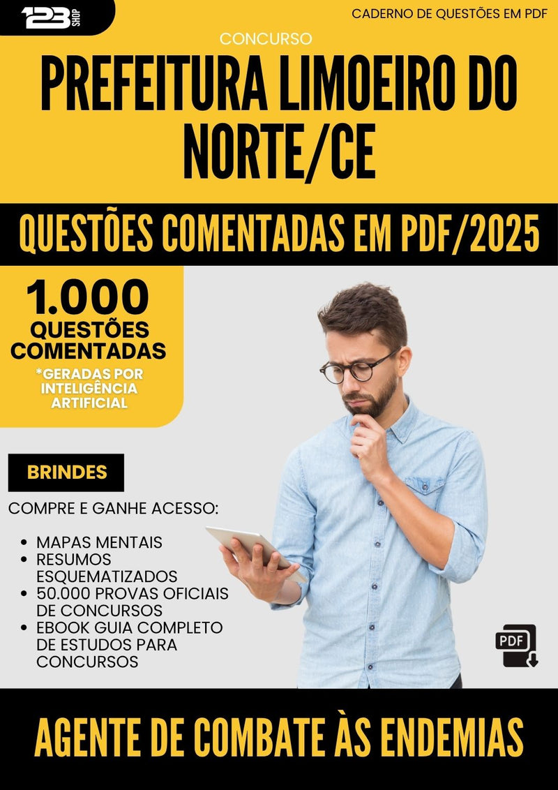 1000 Questões Comentadas para Concurso Agente De Combate As Endemias da Prefeitura Limoeiro Do Norte Ce 2025 - 1000 Questões