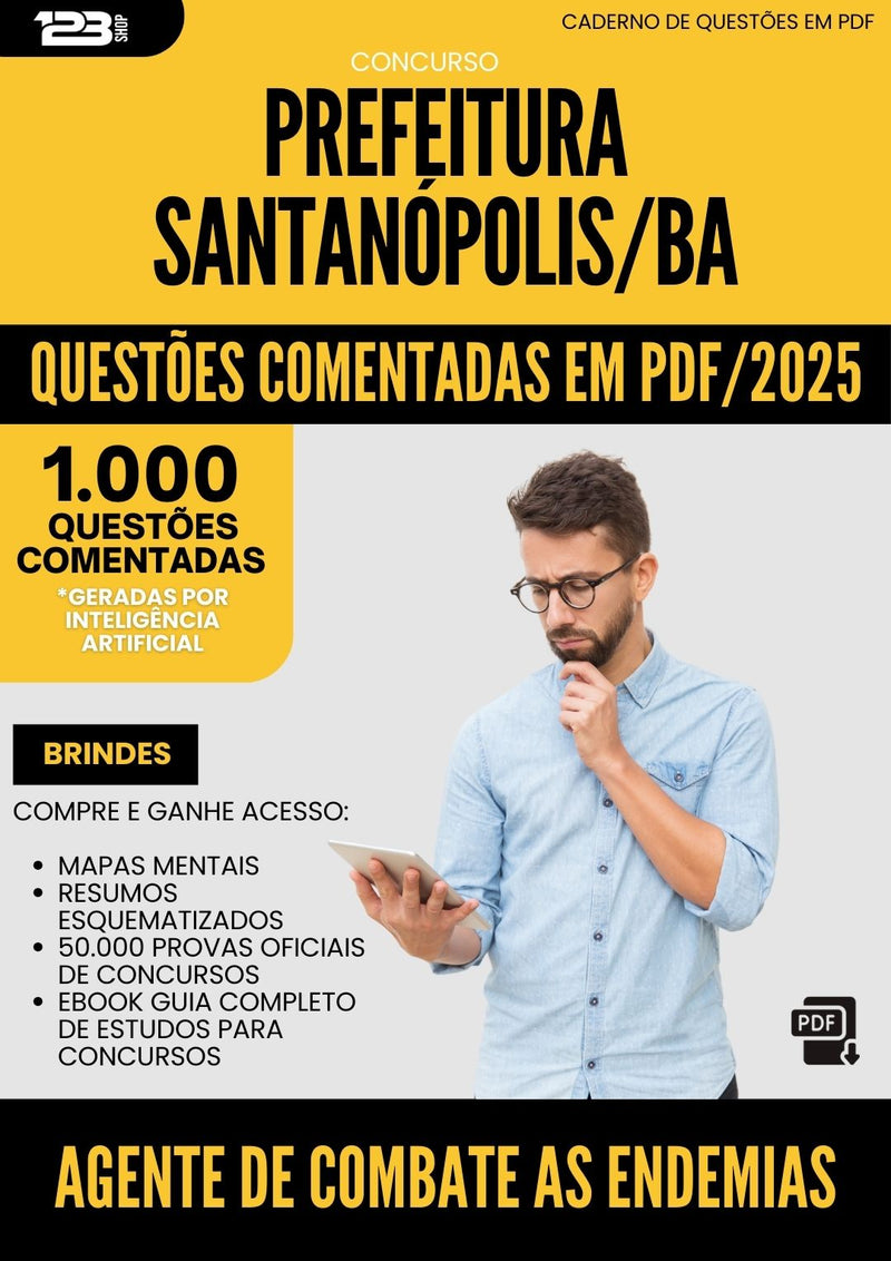 1000 Questões Comentadas para Concurso Agente De Combate As Endemias da Prefeitura Santanopolis Ba 2025 - 1000 Questões