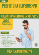 1000 Questões Comentadas para Concurso Agente Administrativo da Prefeitura Olivedos Pb 2025 - 400 Questões