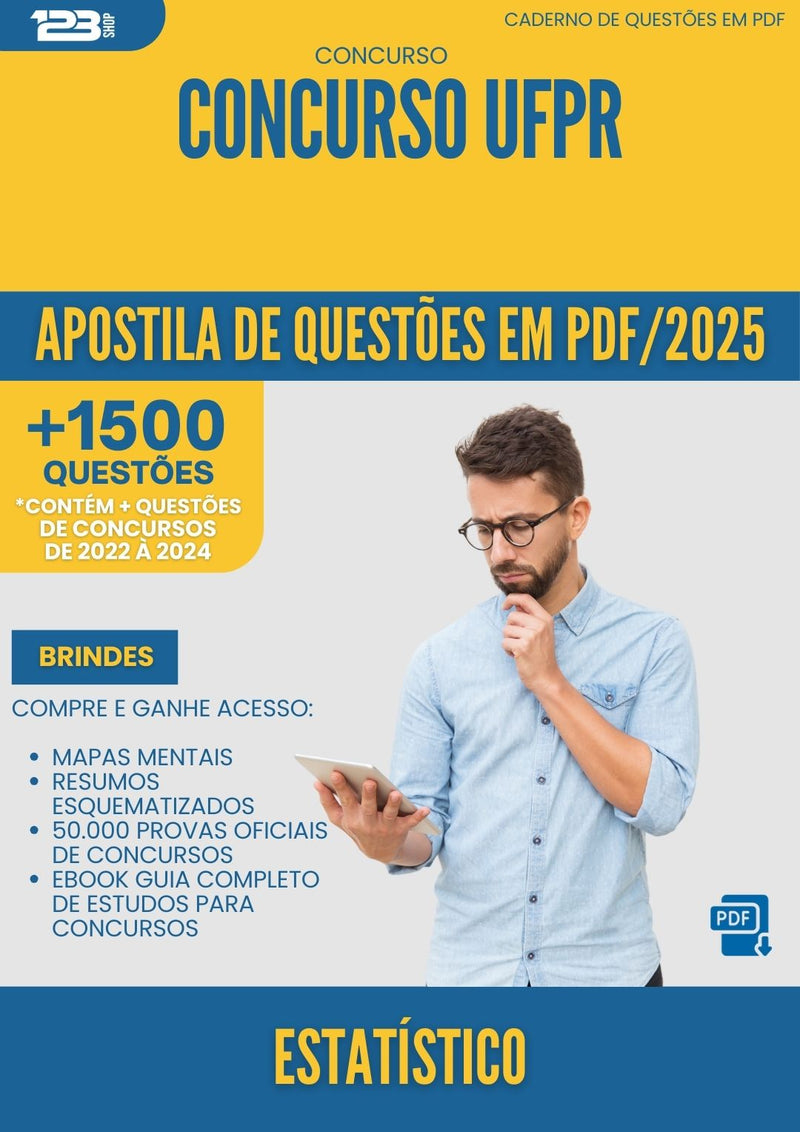 Apostila de Questões para Concurso Estatistico Ufpr 2025 - Mais de 1.500 Questões