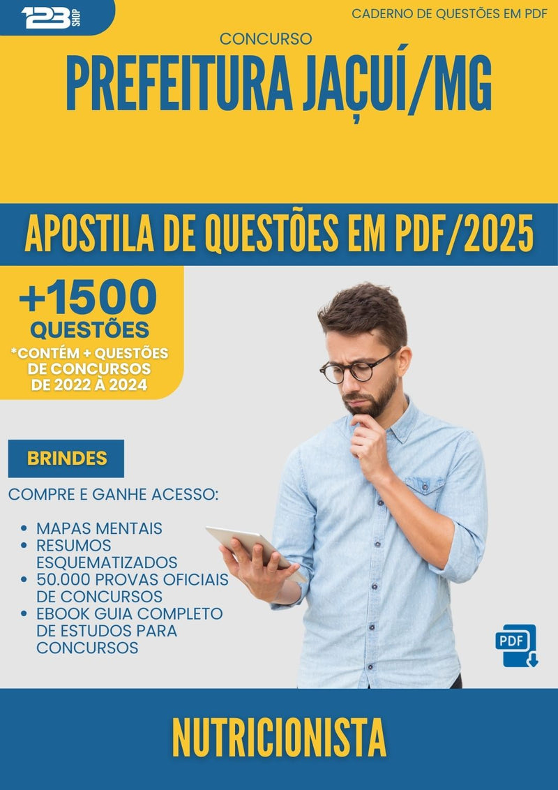 Apostila de Questões para Concurso Nutricionista da Prefeitura Jacui Mg 2025 - Mais de 1.500 Questões
