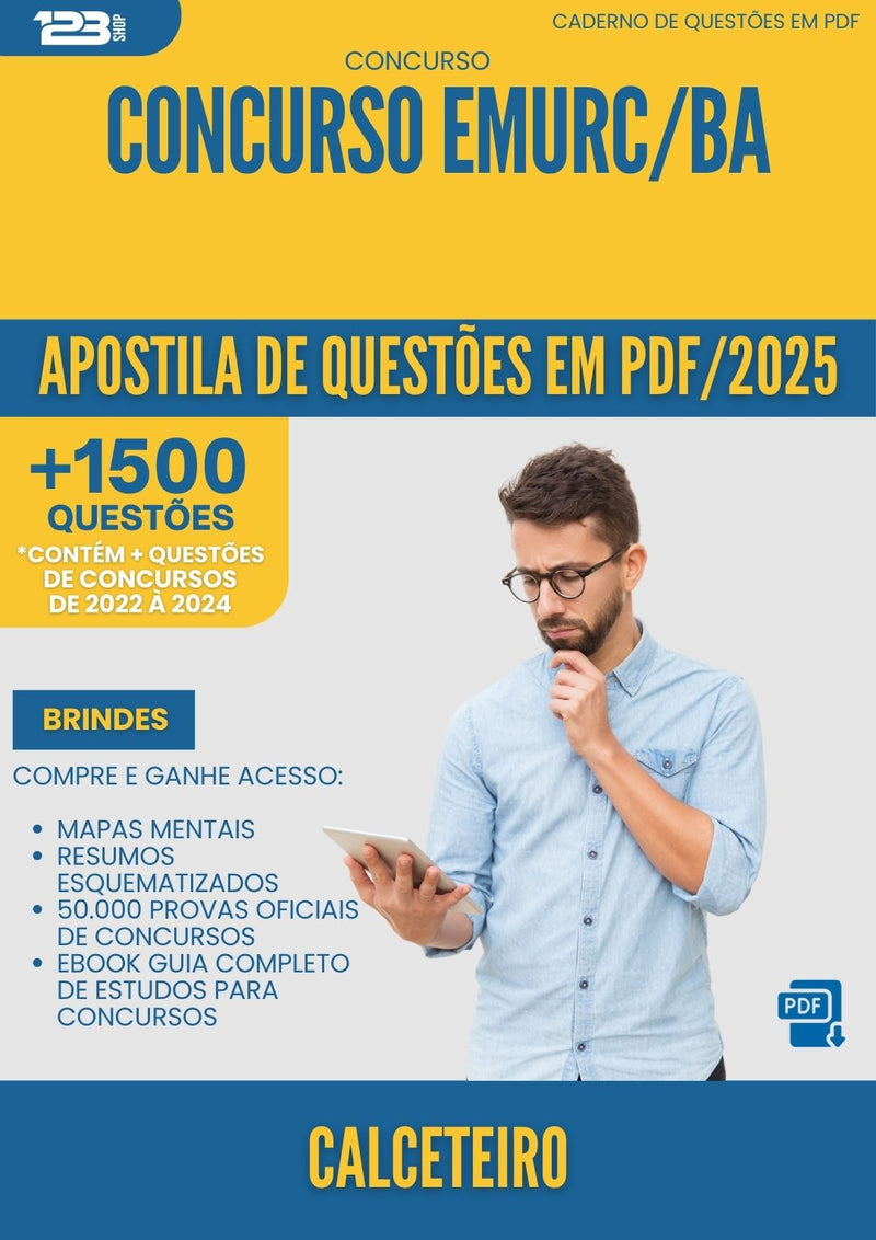 Apostila de Questões para Concurso Calceteiro Emurc Ba 2025 - Mais de 1.500 Questões