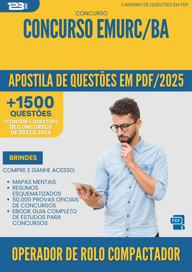 Apostila de Questões para Concurso Operador De Rolo Compactador Emurc Ba 2025 - Mais de 1.500 Questões