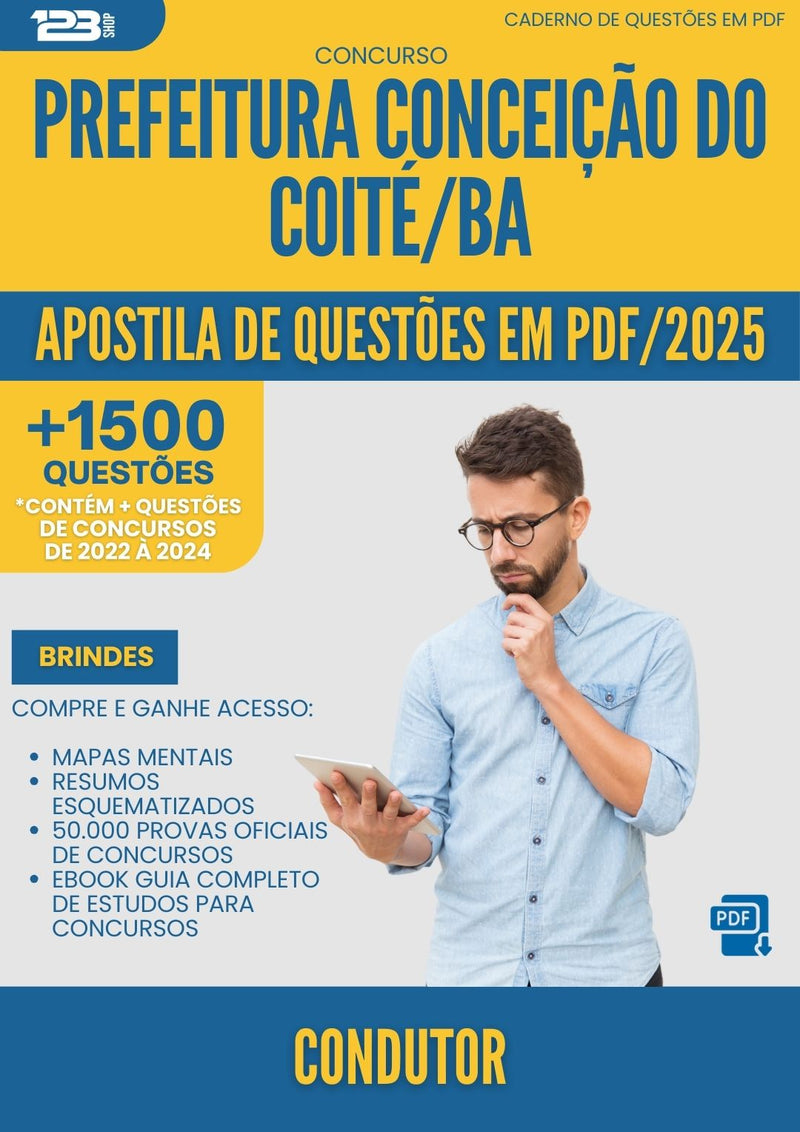 Apostila de Questões para Concurso Condutor da Prefeitura Conceicao Do Coite Ba 2025 2 - Mais de 1.500 Questões