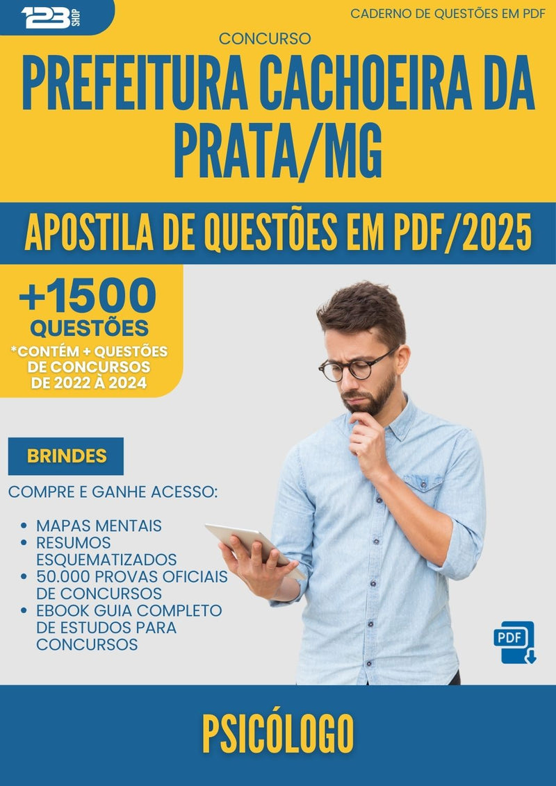 Apostila de Questões para Concurso Psicologo da Prefeitura Cachoeira Da Prata Mg 2025 - Mais de 1.500 Questões