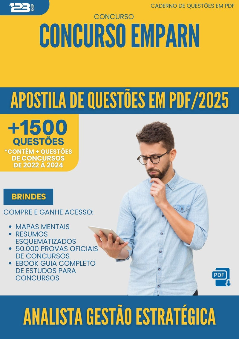 Apostila de Questões para Concurso Analista Gestao Estrategica Emparn 2025 - Mais de 1.500 Questões