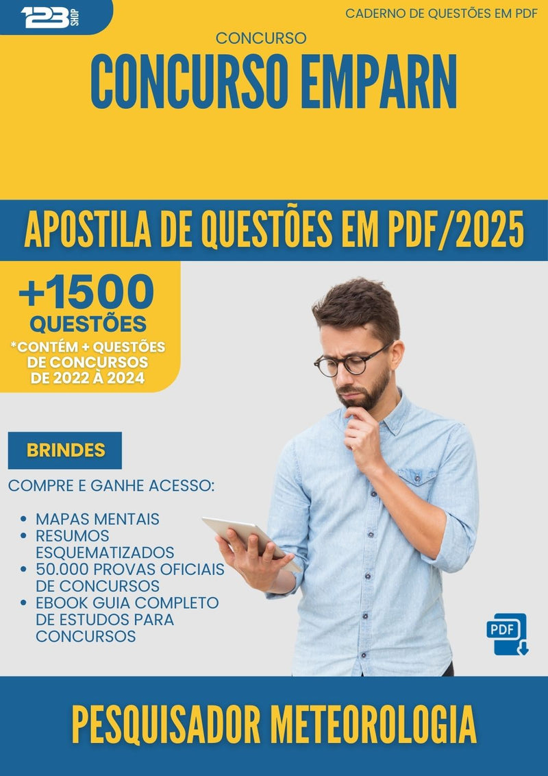 Apostila de Questões para Concurso Pesquisador Meteorologia Emparn 2025 - Mais de 1.500 Questões