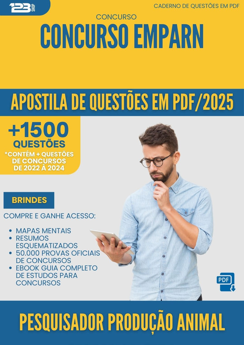 Apostila de Questões para Concurso Pesquisador Producao Animal Forragicultura Emparn 2025 - Mais de 1.500 Questões