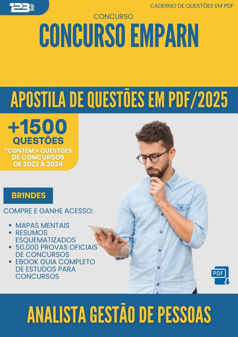 Apostila de Questões para Concurso Analista Gestao De Pessoas Emparn 2025 - Mais de 1.500 Questões