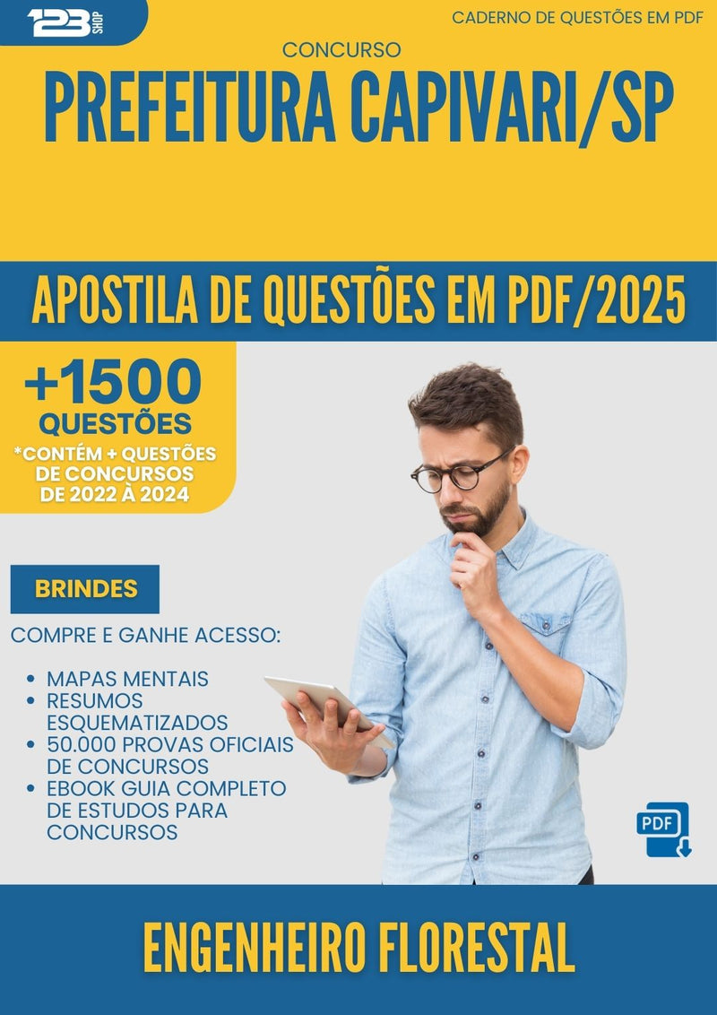 Apostila de Questões para Concurso Engenheiro Florestal da Prefeitura Capivari Sp 2025 - Mais de 1.500 Questões