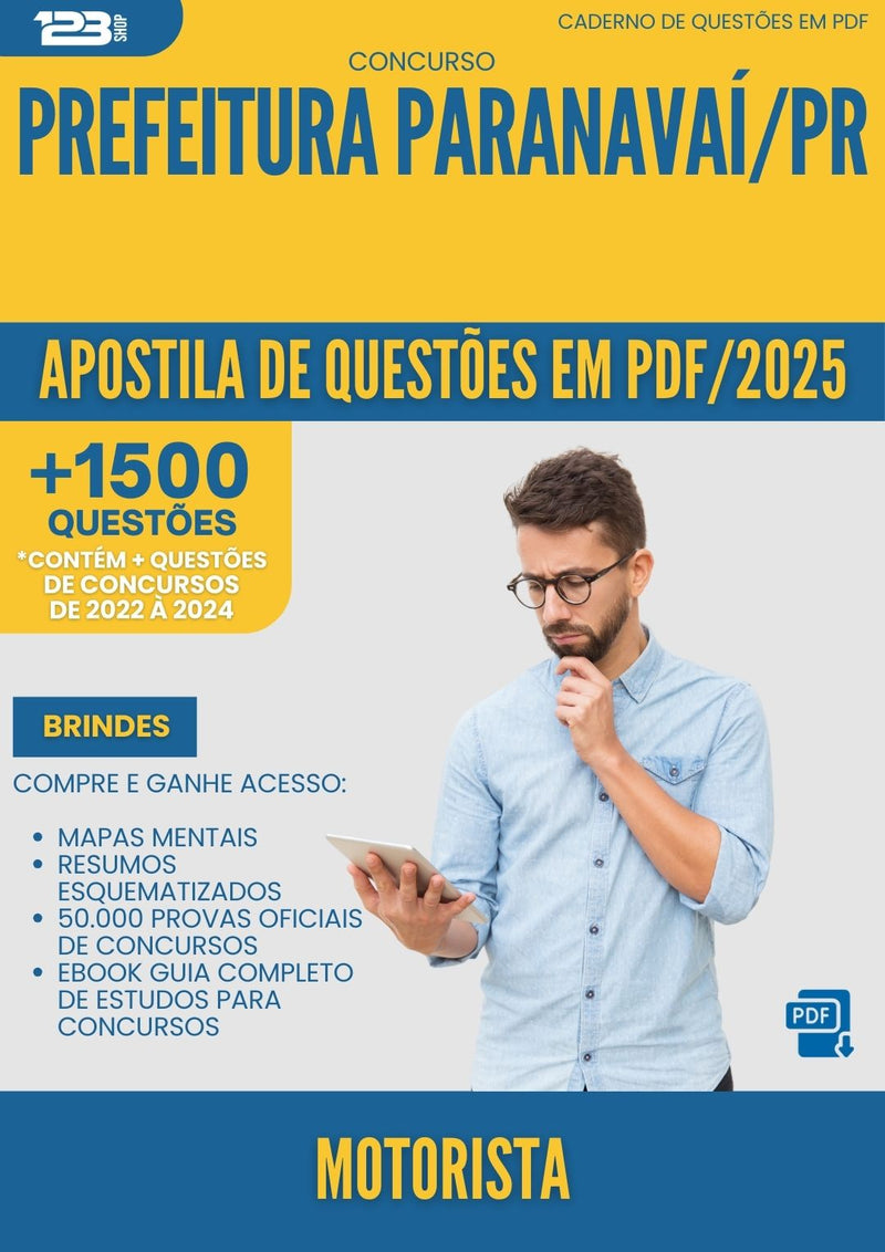 Apostila de Questões para Concurso Motorista da Prefeitura Paranavai Pr 2025 - Mais de 1.500 Questões