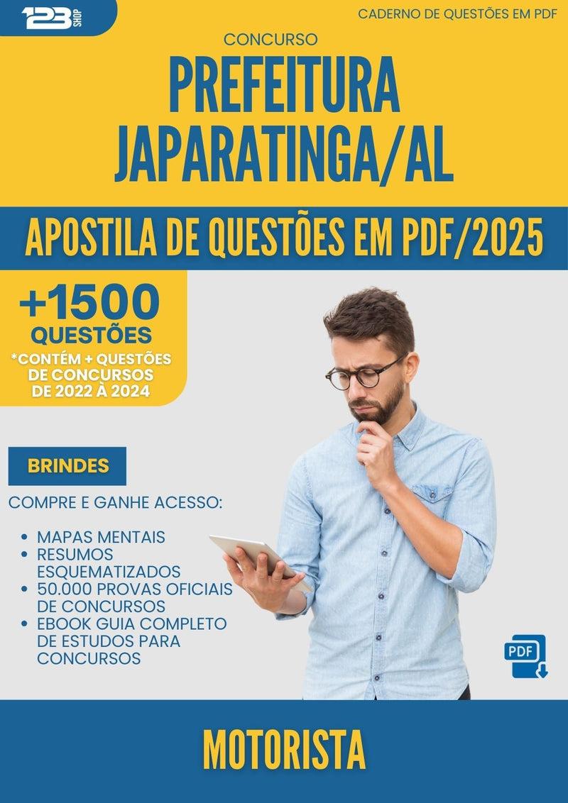 Apostila de Questões para Concurso Motorista da Prefeitura Japaratinga Al 2025 - Mais de 1.500 Questões