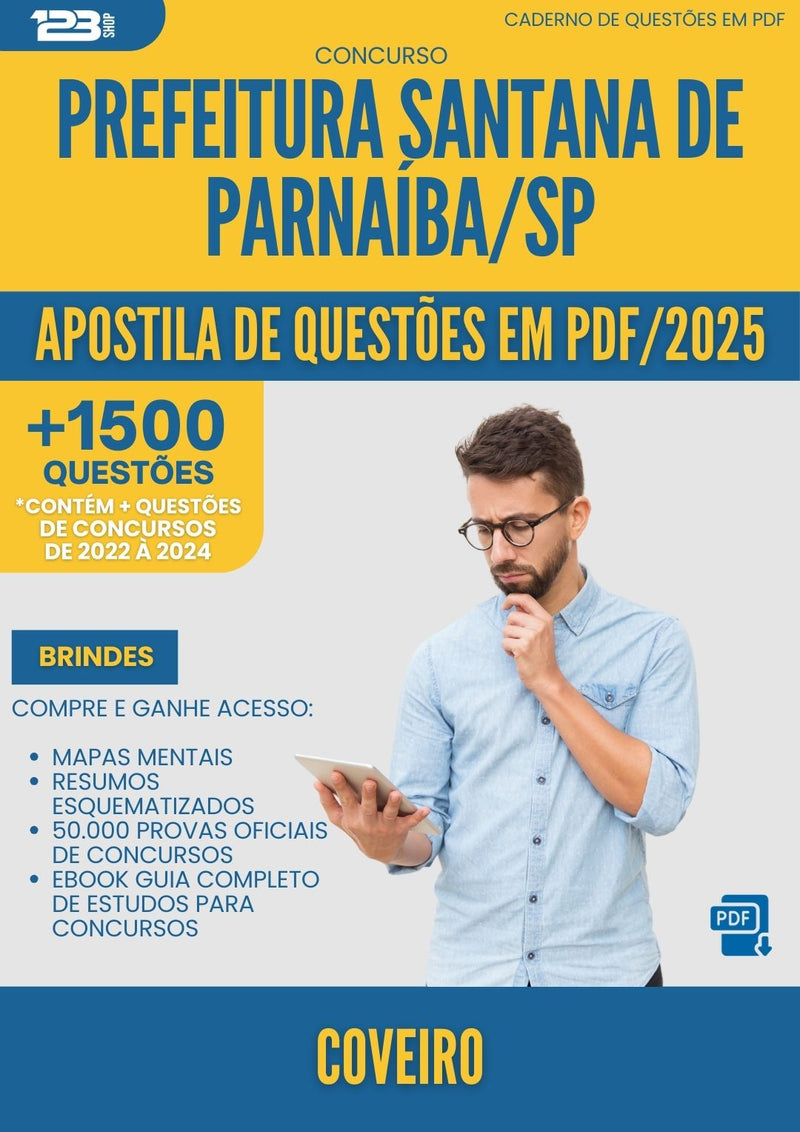Apostila de Questões para Concurso Coveiro Santana De da Prefeitura Parnaiba Sp 2025 - Mais de 1.500 Questões