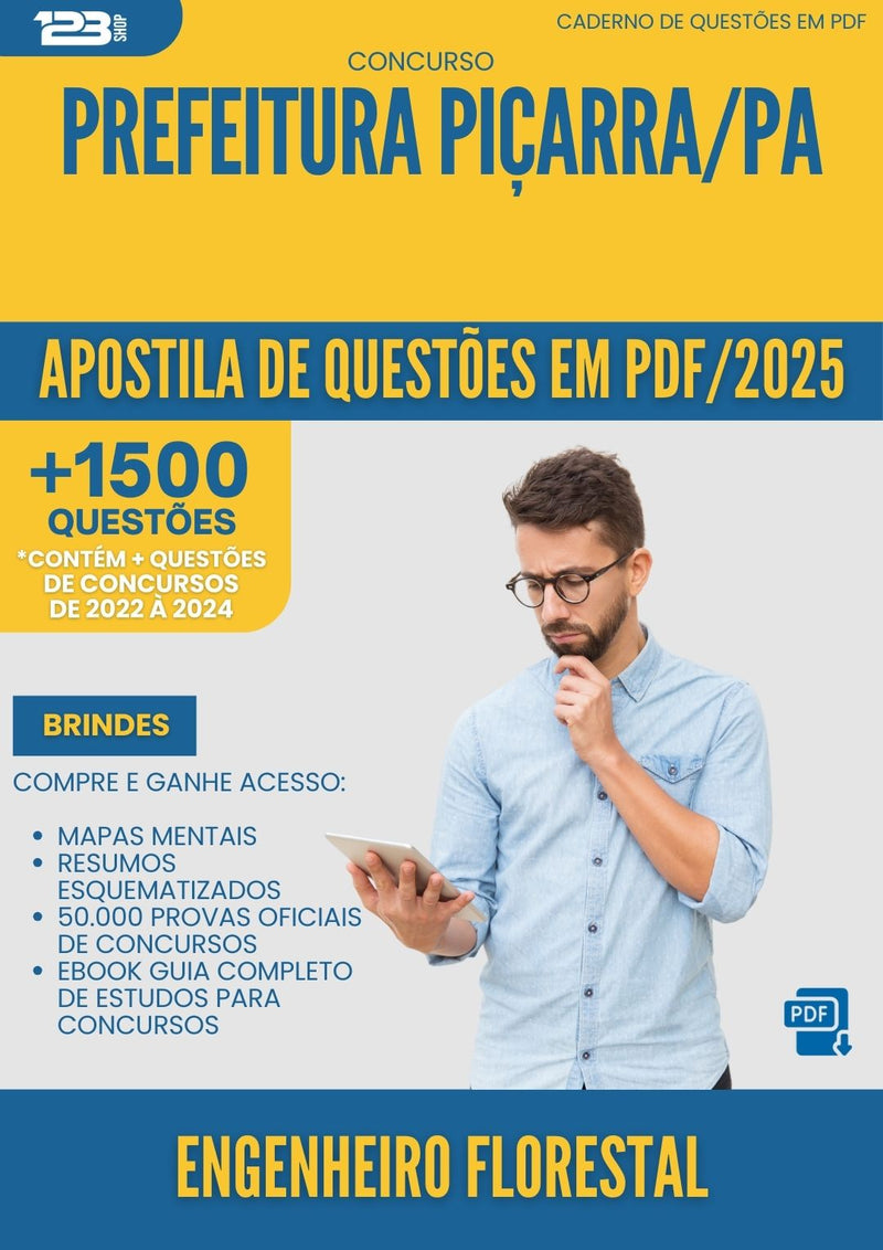 Apostila de Questões para Concurso Engenheiro da Prefeitura Florestal Picarra Pa 2025 - Mais de 1.500 Questões