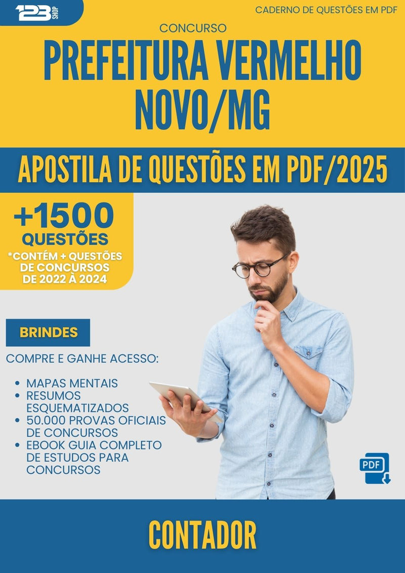 Apostila de Questões para Concurso Contador da Prefeitura Vermelho Novo Mg 2025 - Mais de 1.500 Questões