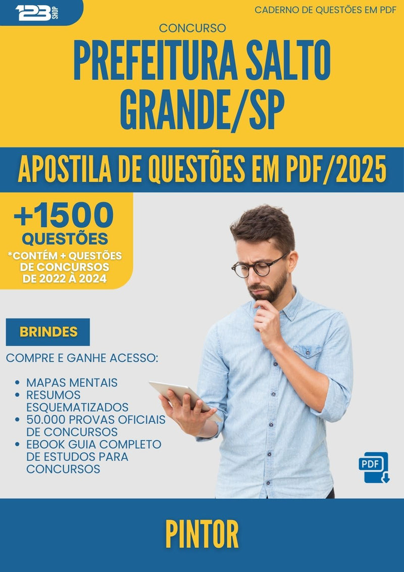 Apostila de Questões para Concurso Pintor da Prefeitura Salto Grande Sp 2025 - Mais de 1.500 Questões
