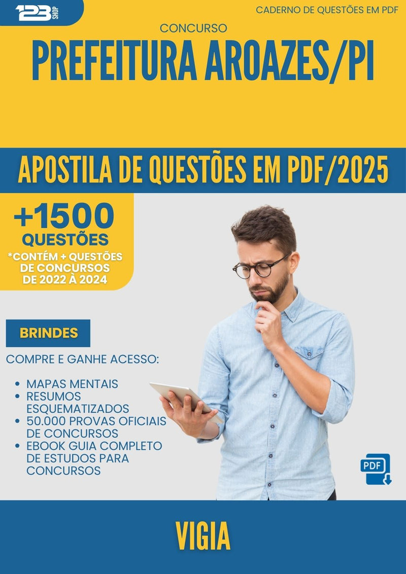Apostila de Questões para Concurso Vigia da Prefeitura Aroazes Pi 2025 - Mais de 1.500 Questões