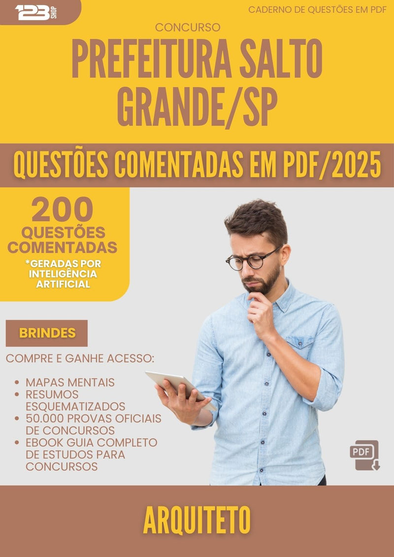 200 Questões Comentadas para Concurso Arquiteto da Prefeitura Salto Grande Sp 2025 - 200 Questões