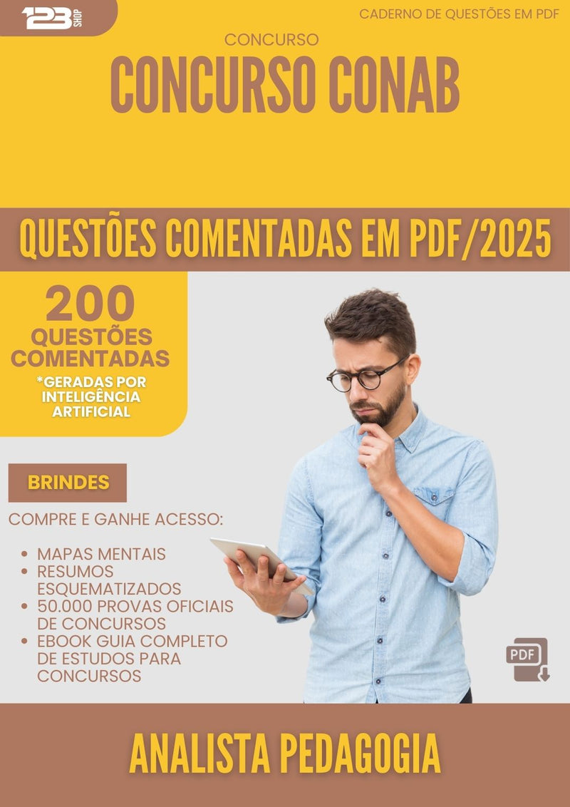 200 Questões Comentadas para Concurso Analista Pedagogia Conab 2025 - 200 Questões