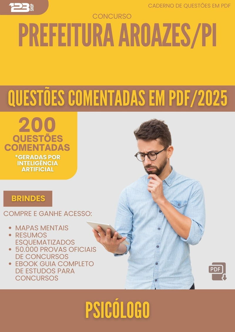 200 Questões Comentadas para Concurso Psicologo da Prefeitura Aroazes Pi 2025 - 200 Questões