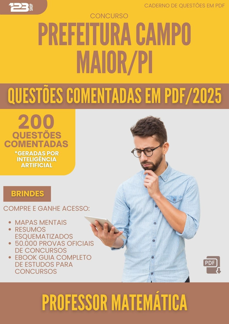 200 Questões Comentadas para Concurso Professor De Matematica da Prefeitura Campo Maior Pi 2025 Copia - 200 Questões