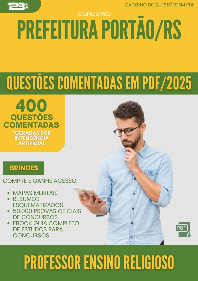 400 Questões Comentadas para Concurso Professor Ensino Religioso da Prefeitura Portao Rs 2025 - 200 Questões