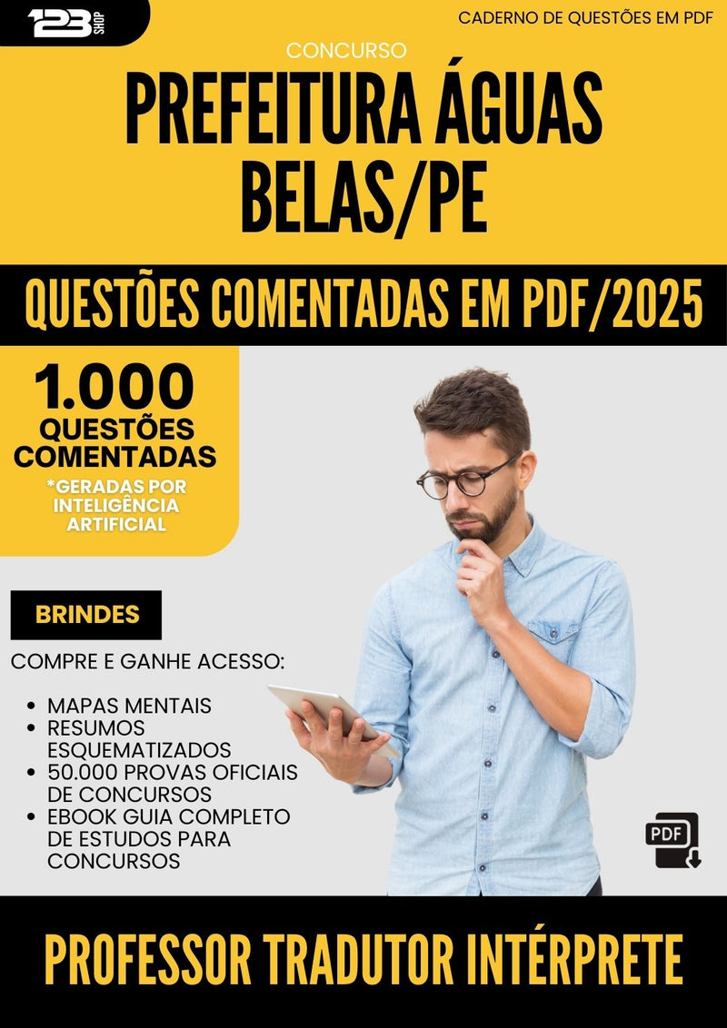 1000 Questões Comentadas para Concurso Professor Tradutor Interprete Libras da Prefeitura Aguas Belas Pe 2025 - 1000 Questões