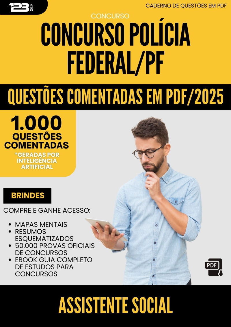 1000 Questões Comentadas para Concurso Policia Federal Pf 2025 Assistente Social - 1000 Questões