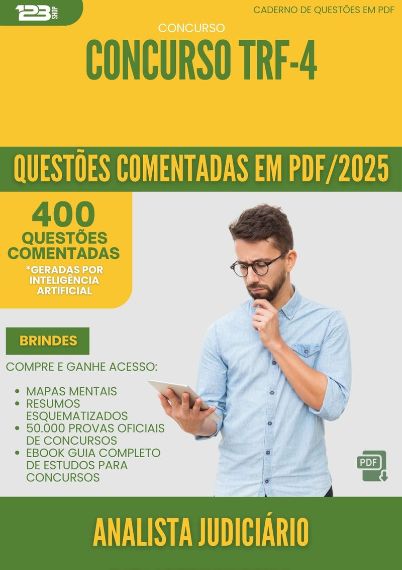 400 Questões Comentadas para Concurso Analista Judiciario Biblioteconomia Trf 4 2025 - 200 Questões