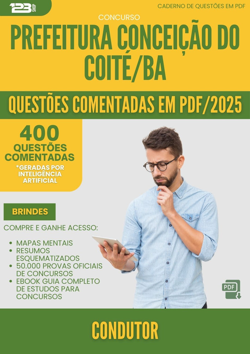 400 Questões Comentadas para Concurso Condutor da Prefeitura Conceicao Do Coite Ba 2025 2 - 200 Questões