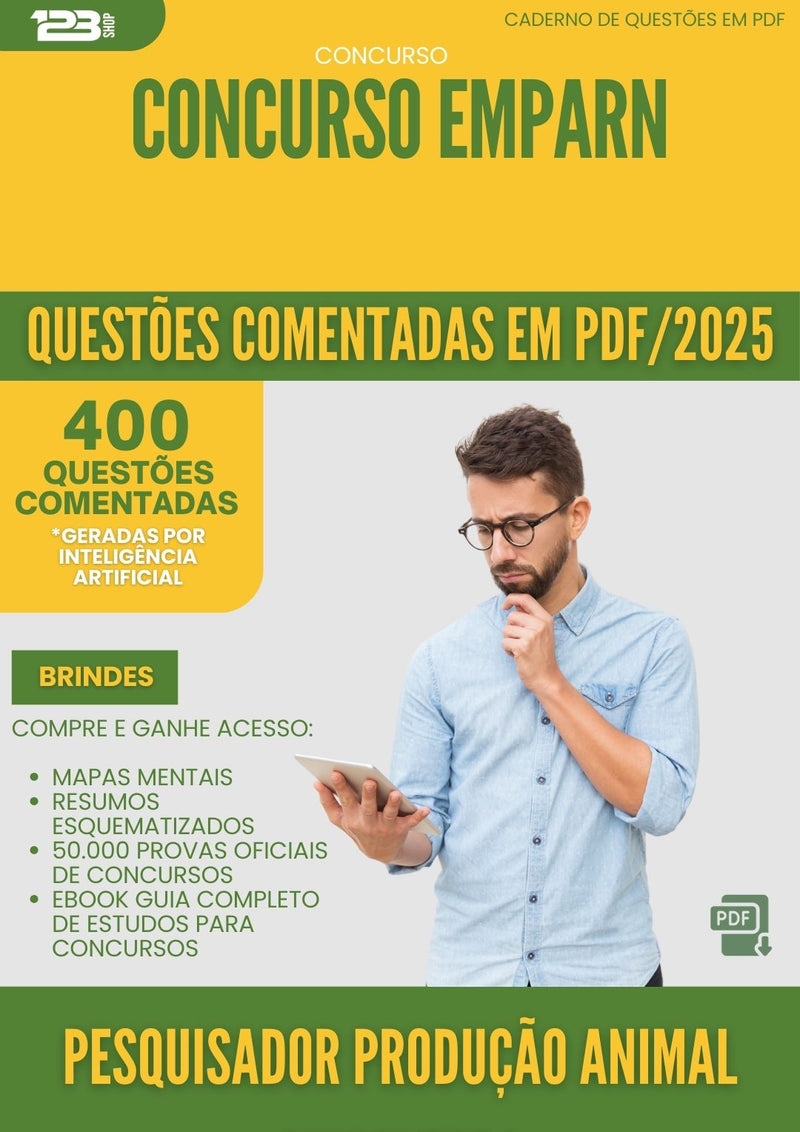 400 Questões Comentadas para Concurso Pesquisador Producao Animal Avicultura Emparn 2025 - 200 Questões