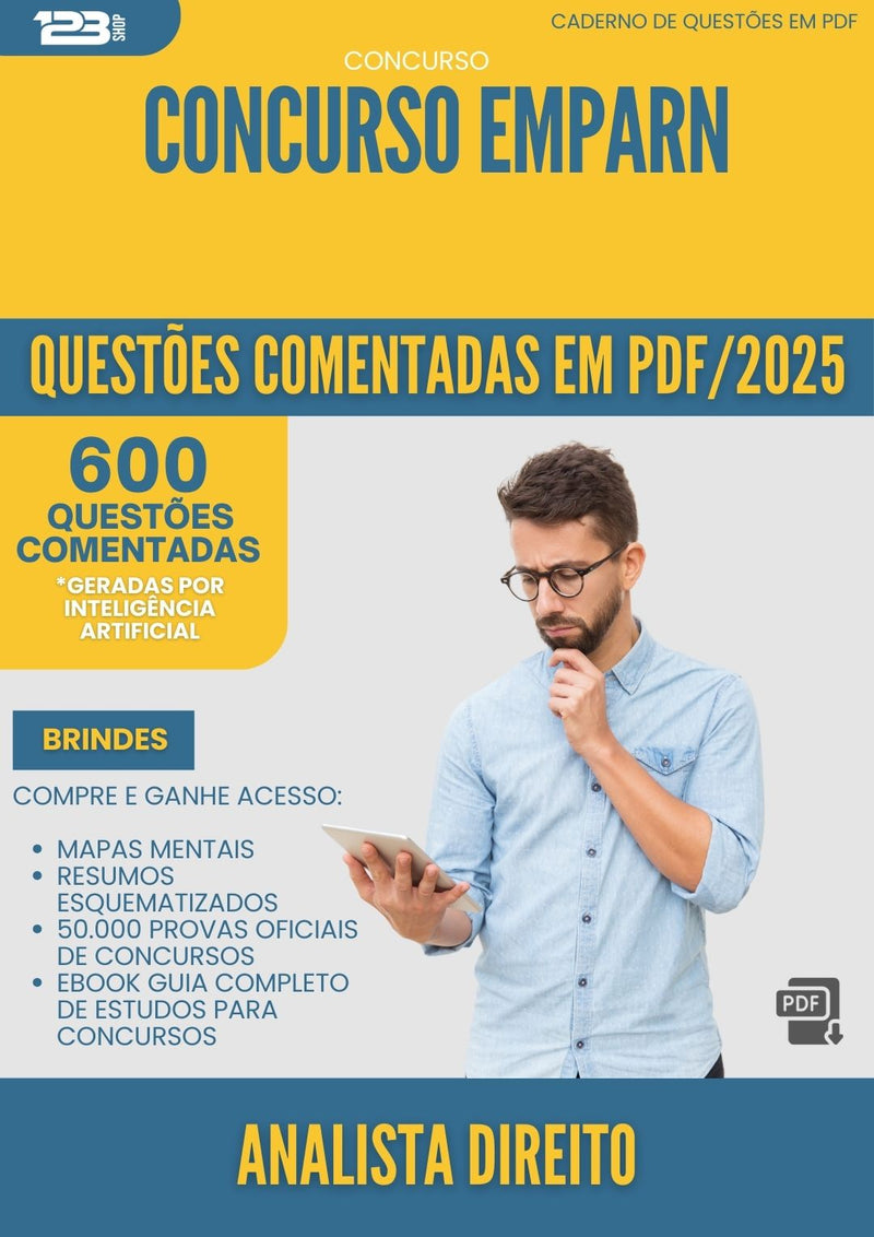 600 Questões Comentadas para Concurso Analista Direito Emparn 2025 - 600 Questões