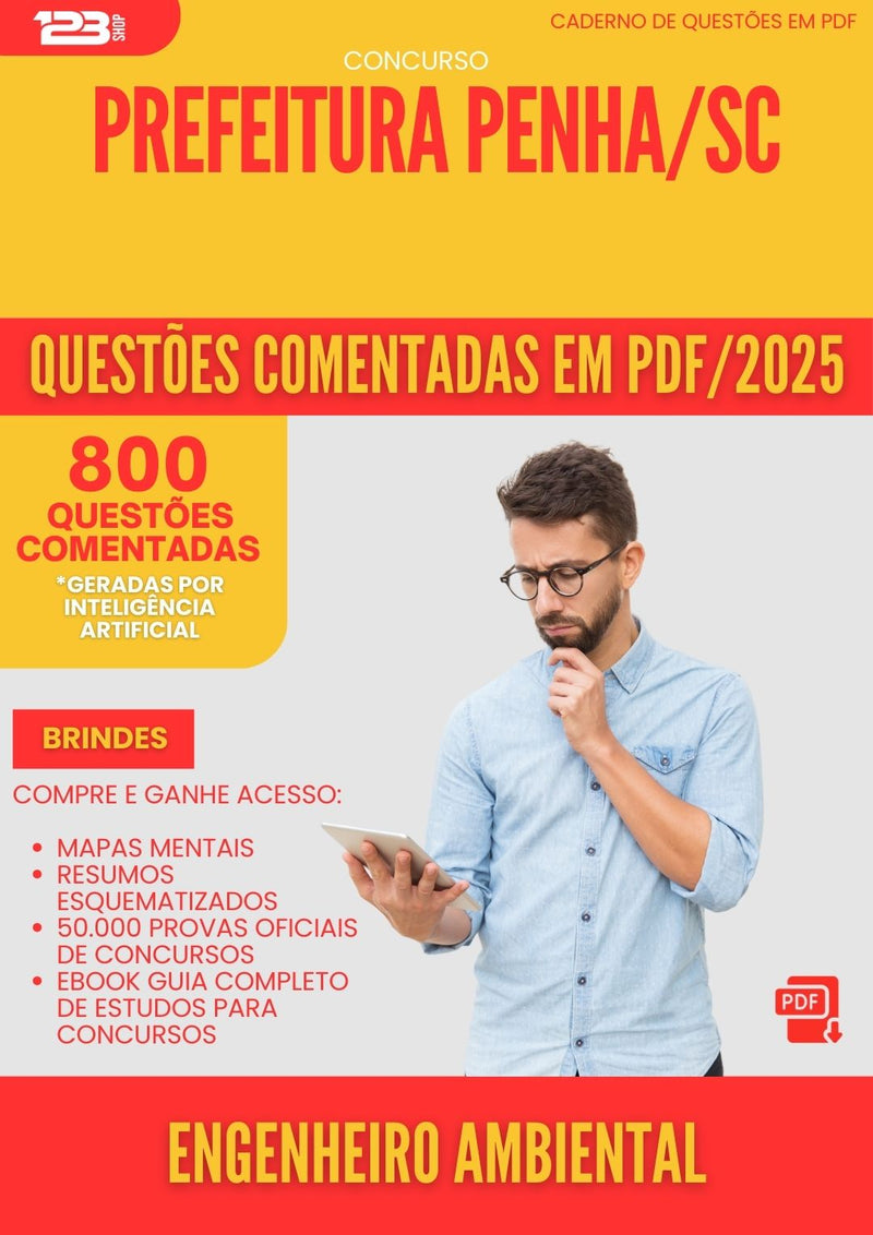 800 Questões Comentadas para Concurso Engenheiro Ambiental da Prefeitura Penha Sc 2025 - 800 Questões