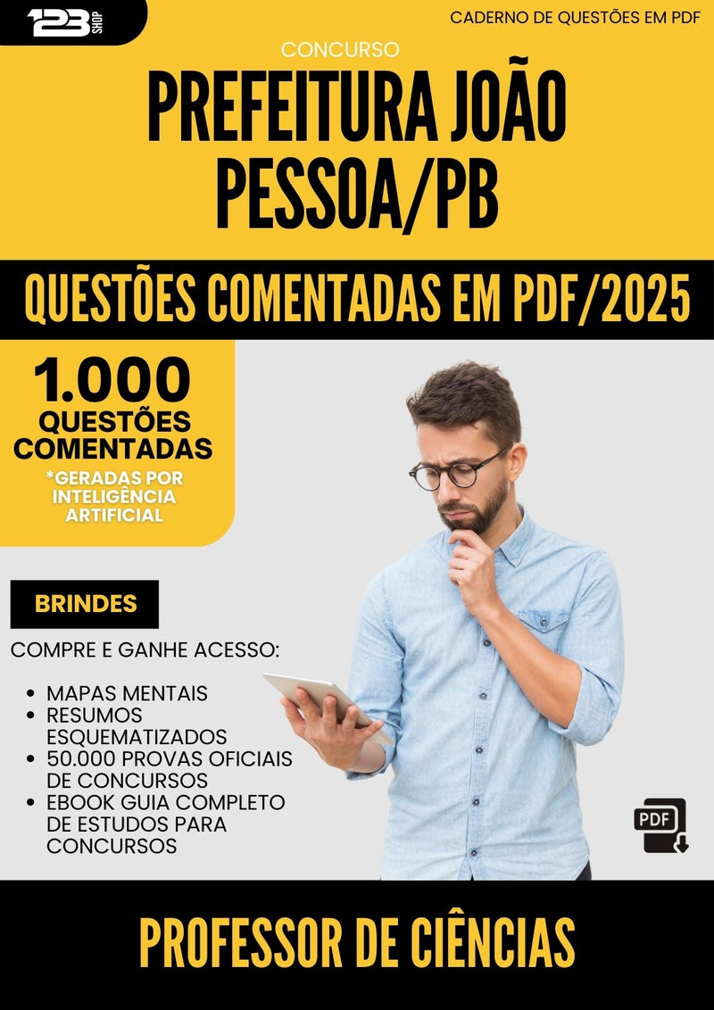1000 Questões Comentadas para Concurso Professor De Ciencias Sme da Prefeitura Joao Pessoa Pb 2025 - 1000 Questões