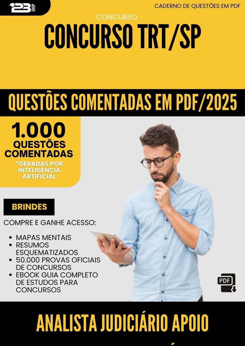 1000 Questões Comentadas para Concurso Analista Judiciario Apoio Especializado Estatistica Trt Sp 2025 - 1000 Questões