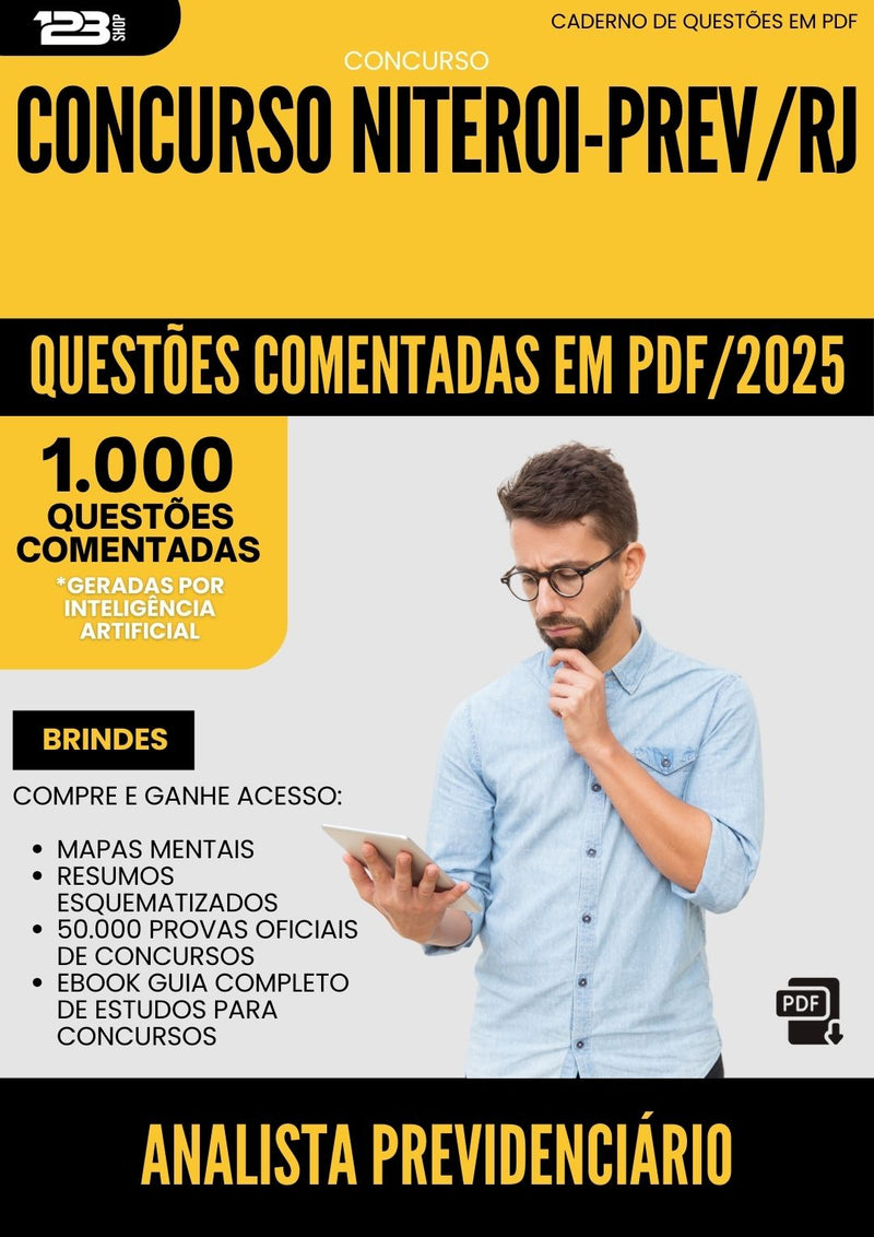 1000 Questões Comentadas para Concurso Analista Previdenciario da Prefeitura Niteroi Prev Rj 2025 - 1000 Questões