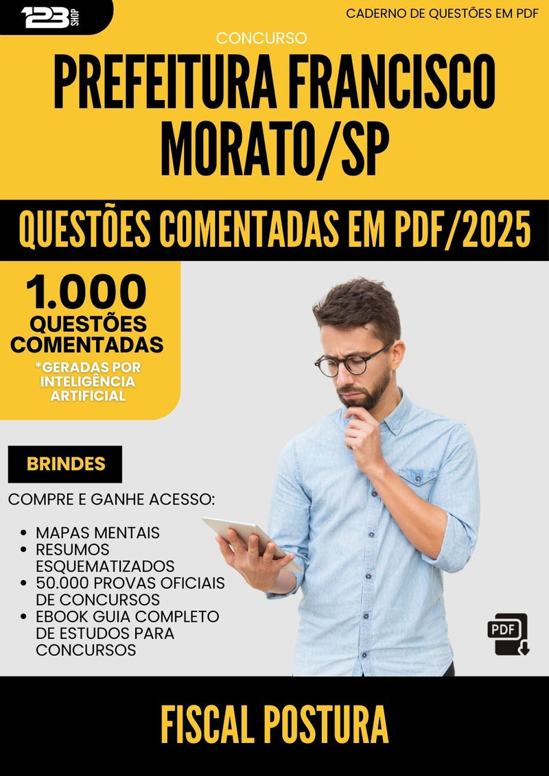 1000 Questões Comentadas para Concurso Fiscal Postura da Prefeitura Francisco Morato Sp 2025 - 1000 Questões