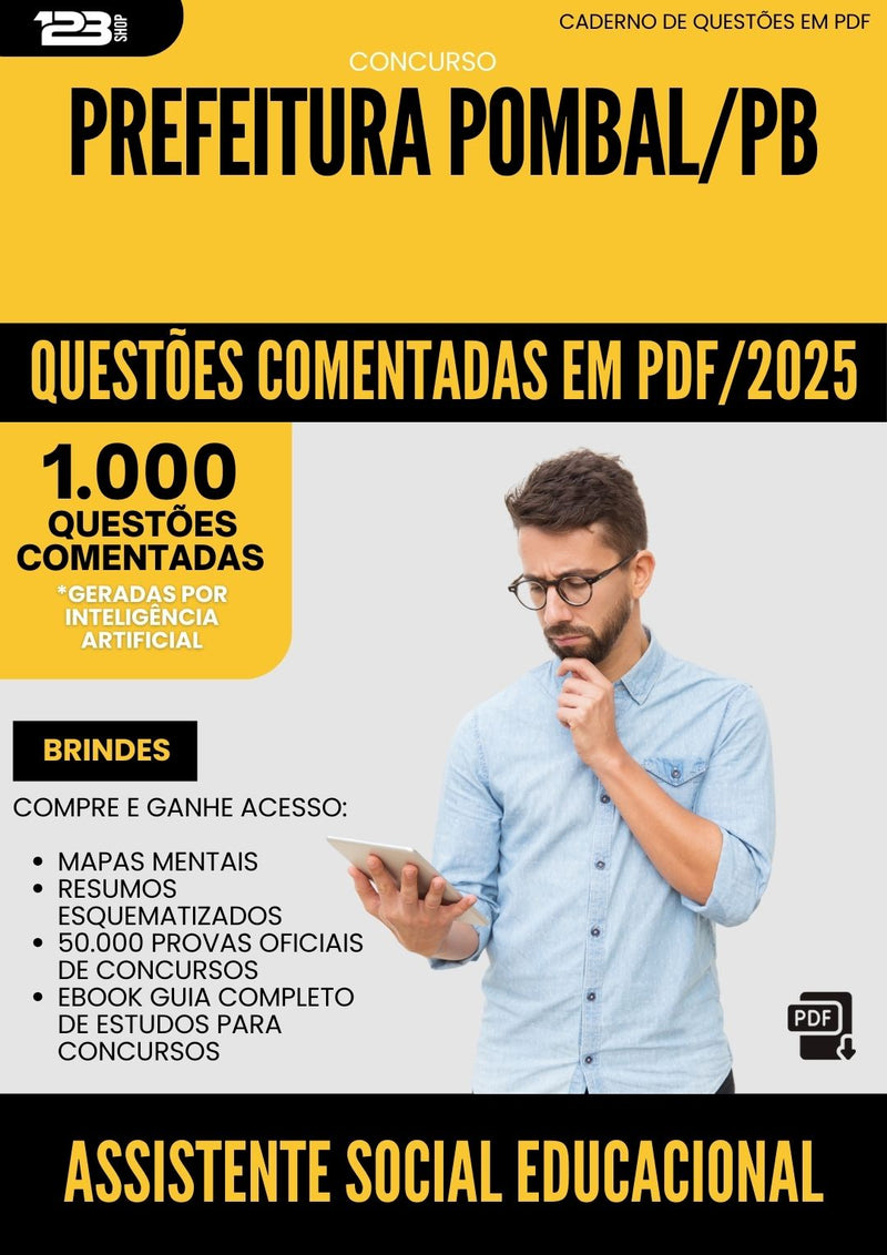 1000 Questões Comentadas para Concurso Assistente Social Educacional da Prefeitura Pombal Pb 2025 - 1000 Questões