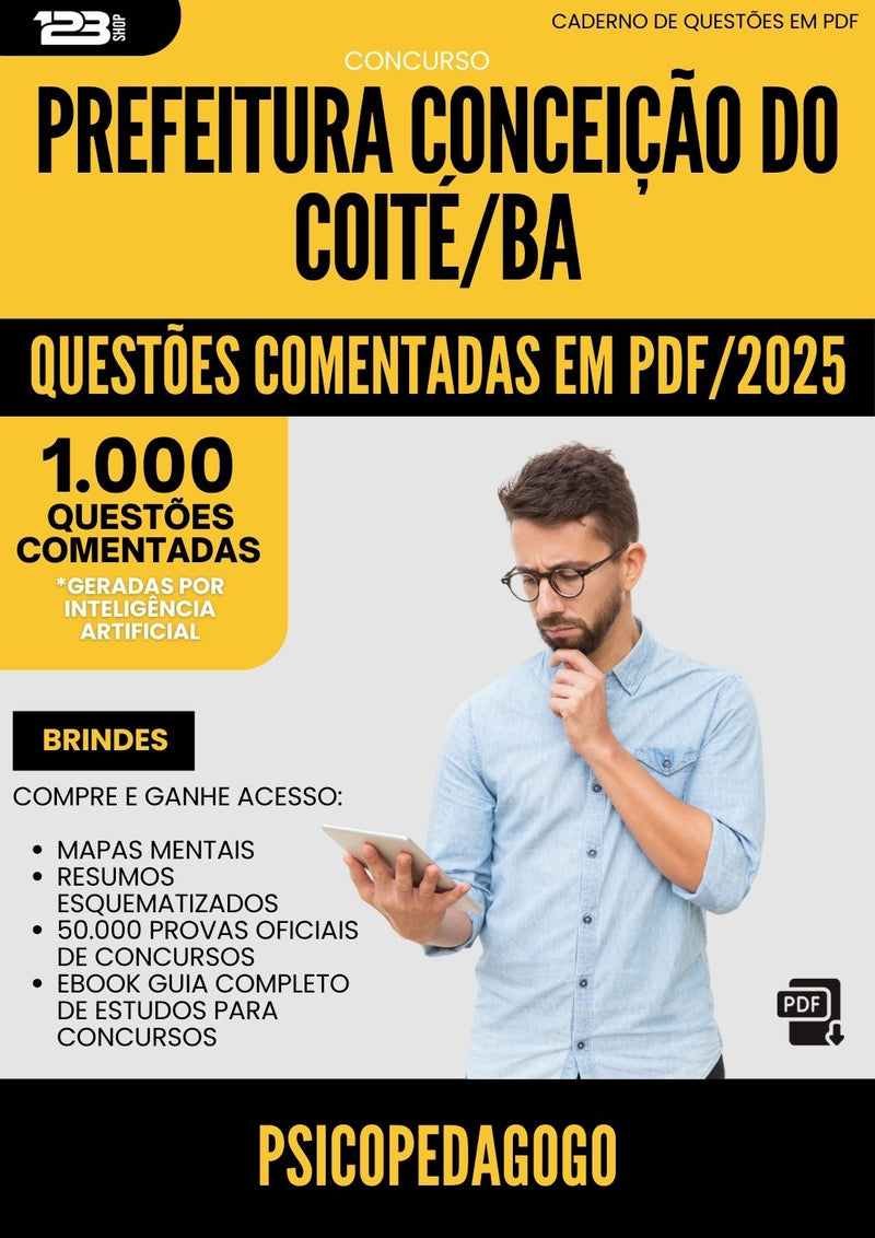 1000 Questões Comentadas para Concurso Psicopedagogo da Prefeitura Conceicao Do Coite Ba 2025 - 1000 Questões